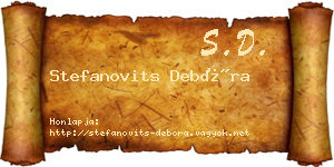 Stefanovits Debóra névjegykártya